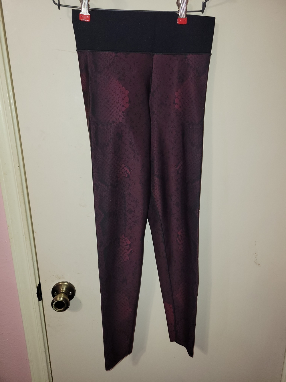 ultracor Plum Snake-Print High-Rise Leggings with Black Waistband